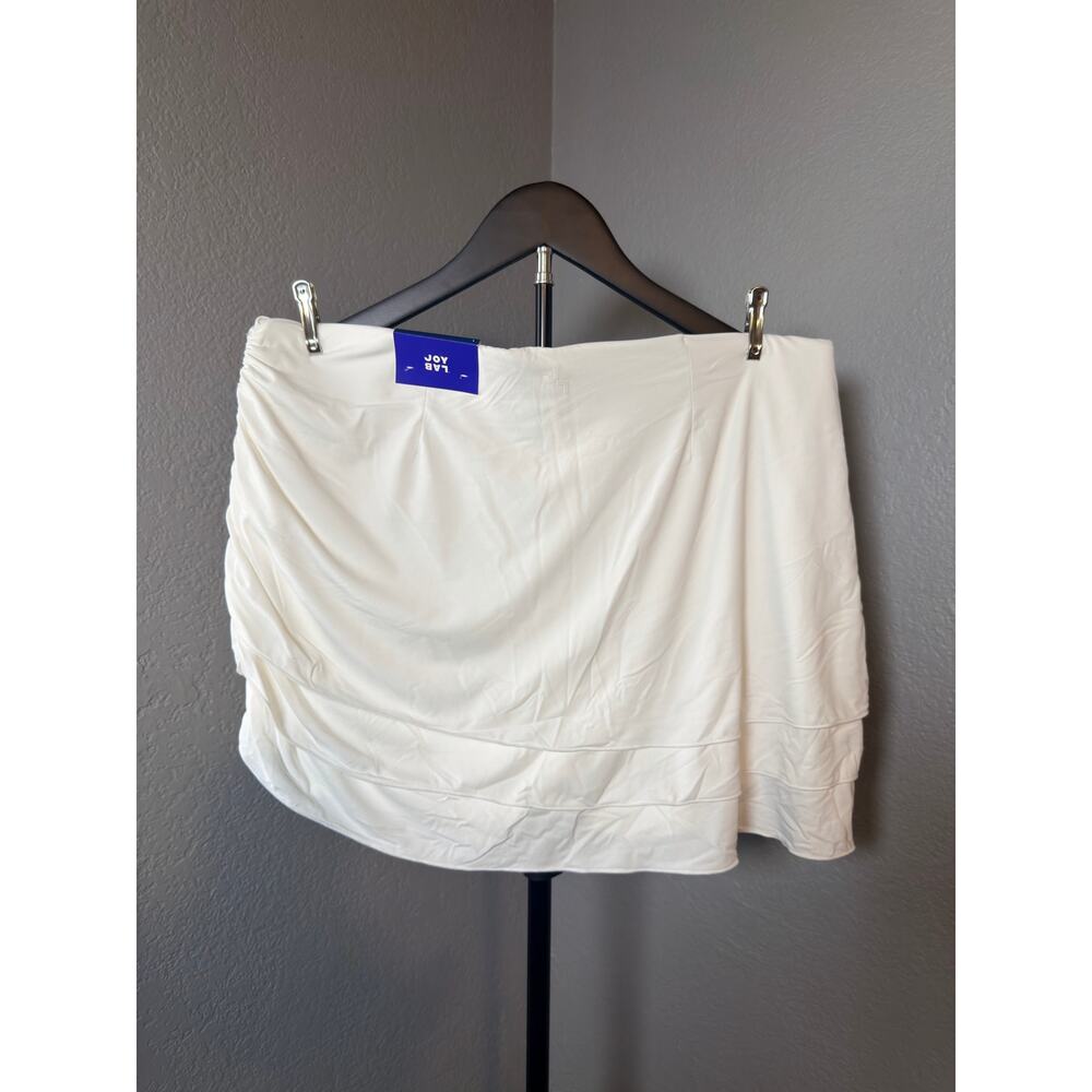 White Ruched Mini Skirt - Picture 6 of 6
